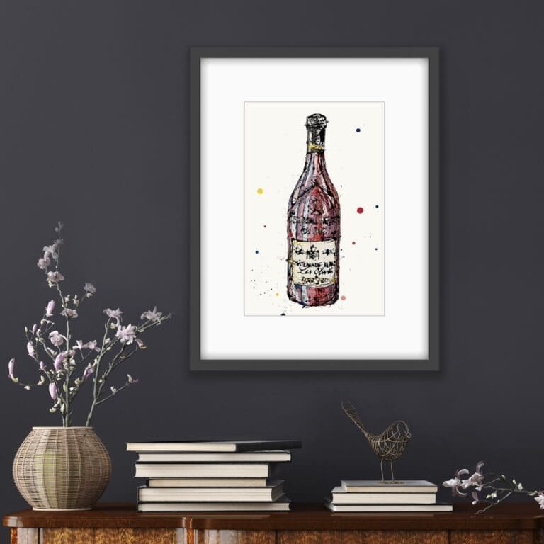 Red Wine print rectangular edition shown framed in situ