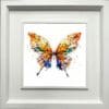 Kaleidoscope Butterfly Paper Giclee Fine Art Print in Deluxe White Frame