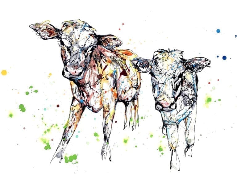 Daisy and Dot Cow and Calf Fine Art Print