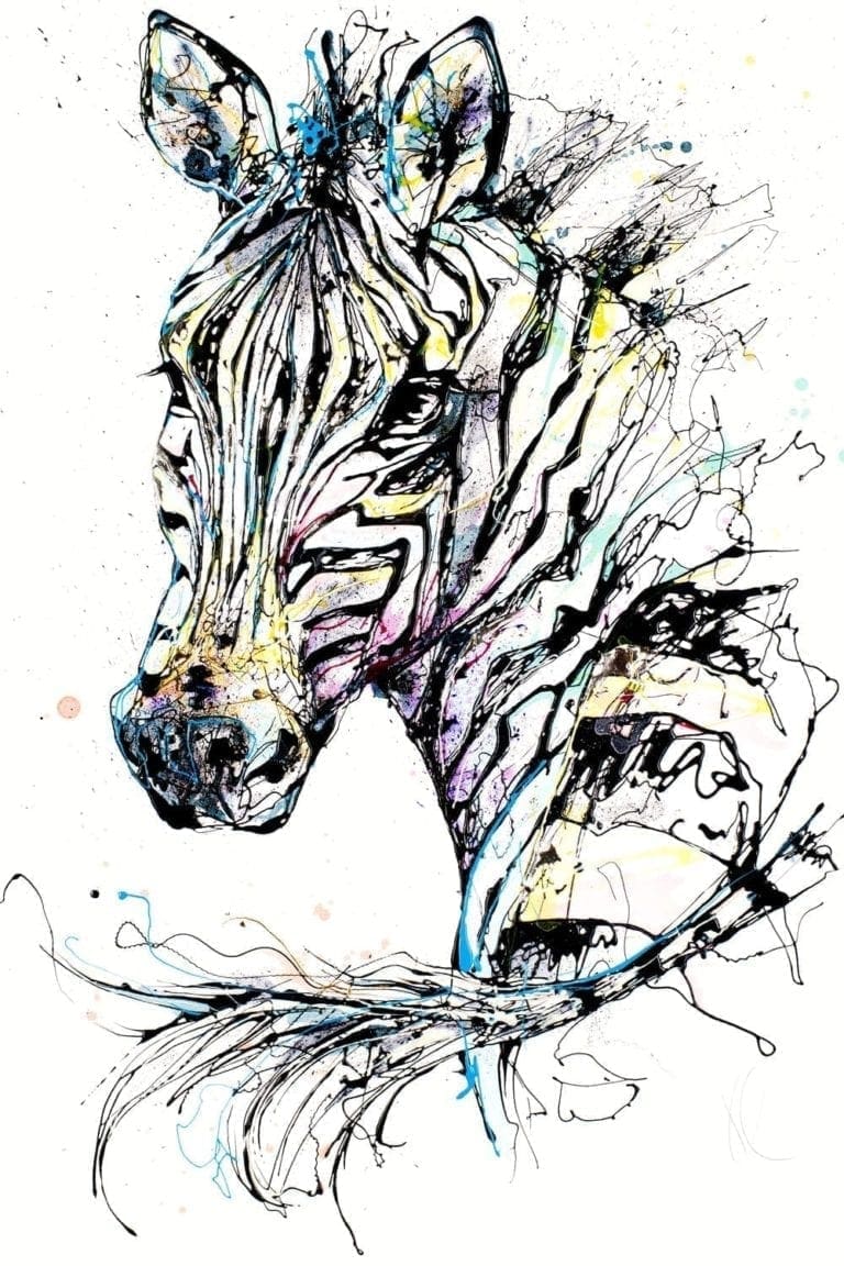 art print of zebra