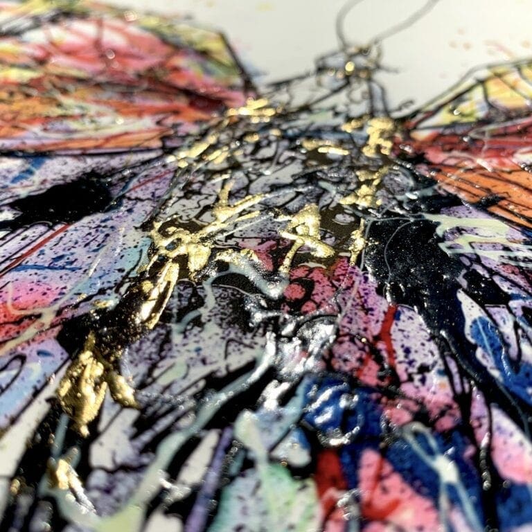 Embellished Surface Detail of Wind Beneath My Wings Paper Fine Art Print