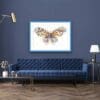 Wind Beneath My Wings Butterfly Print shown in Blue Frame in Situ