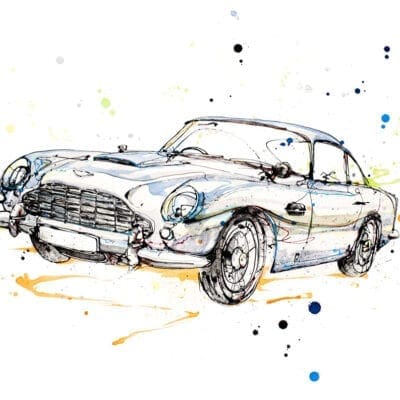 Aston Martin DB5 Car Paper Fine Art Print