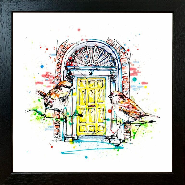 Dublin Doors Paper Fine Art Print in Black Frame