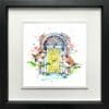 Dublin Doors Ireland Townhouses Paper Giclee Fine Art Print shown in Deluxe Black Frame