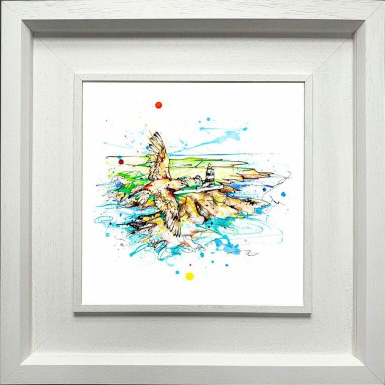 Hook Lighthouse Ireland Paper Giclee Fine Art Print in Deluxe White Frame