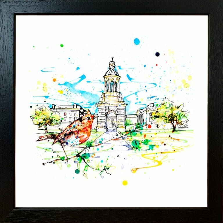 Trinity College Paper Fine Art Print in Black Frame