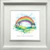 Under the Same Rainbow NHS Lockdown Paper Giclee Fine Art Print shown in Deluxe White Frame