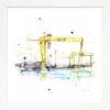 Giants of Belfast Paper Giclee Fine Art Print in White Frame