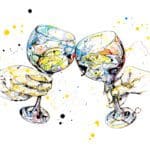 Good Times Gin Giclee Paper Fine Art Print Square