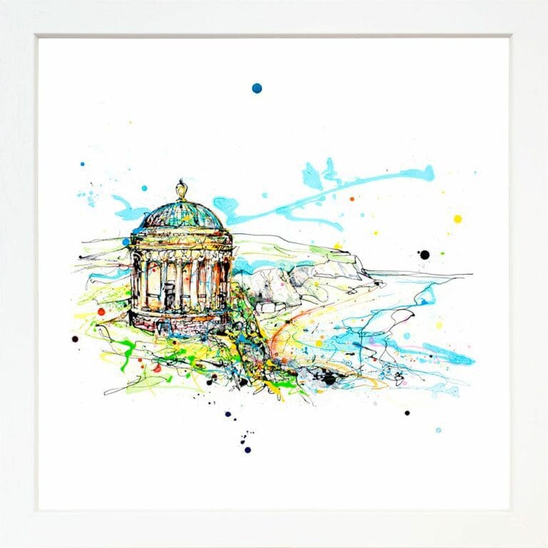 Mussenden Paper Giclee Fine Art Print shown in White Frame