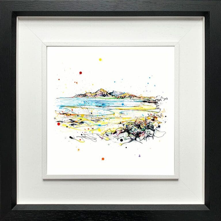 The Mournes Mountains Fine Art Paper Giclee Print shown in Deluxe Black Frame