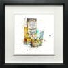 A Wee Night Cap Irish Whiskey Paper Fine Art Print Giclee shown in Deluxe Black Frame