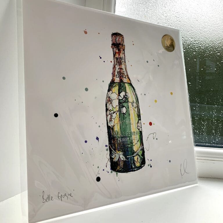 A print of Belle Époque by Kathryn Callaghan. The 30cm print is presented flat in a clear cello bag with a golden KC sticker in the top right.