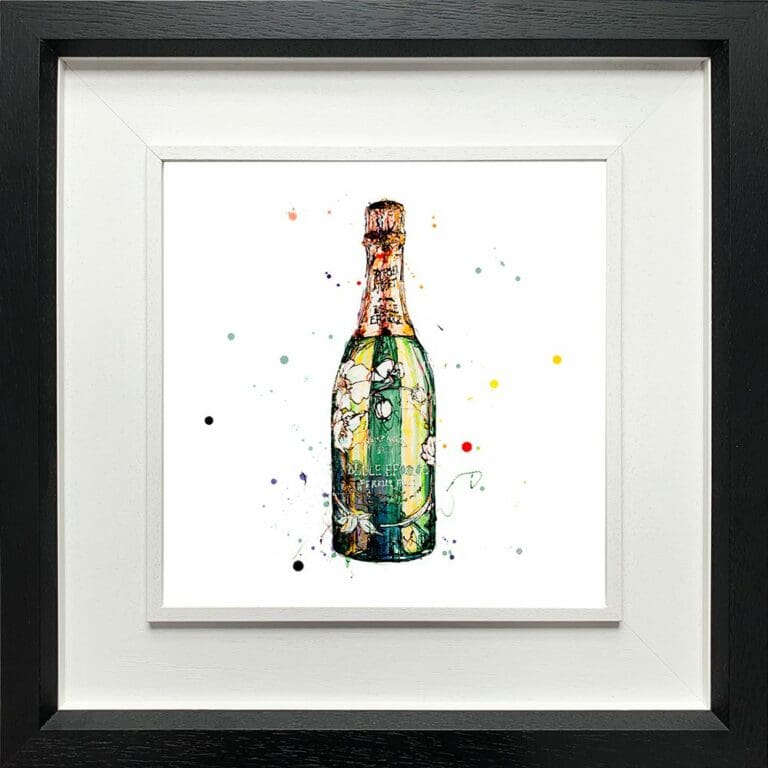 Belle Epoque Champagne Celebration Paper Giclee Fine Art Print shown in Deluxe Black Frame