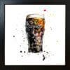 The Black Stuff Guinness Stout Pint Paper Giclee Fine Art Print in Black Frame