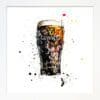 The Black Stuff Guinness Stout Pint Paper Giclee Fine Art Print in White Frame