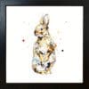 Pumpkin Baby Rabbit Paper Giclee Fine Art Print in Black Frame
