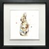 Pumpkin Baby Rabbit Kit Paper Giclee Fine Art Print shown in Deluxe Black Frame