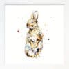 Pumpkin Baby Rabbit Paper Giclee Fine Art Print in White Frame