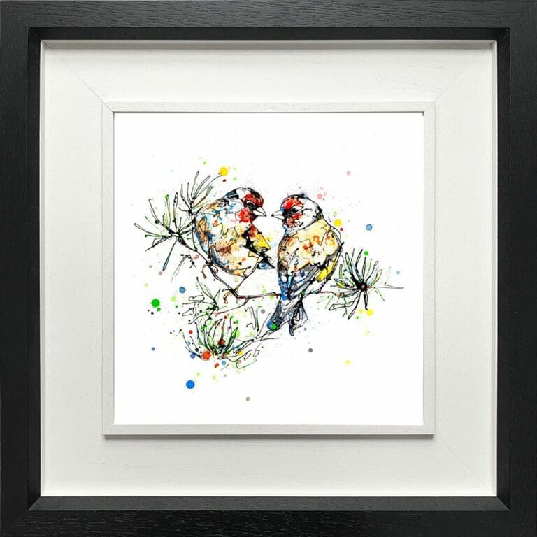 I Turn To You Goldfinch Giclee Paper Fine Art Print in Deluxe Black Frame