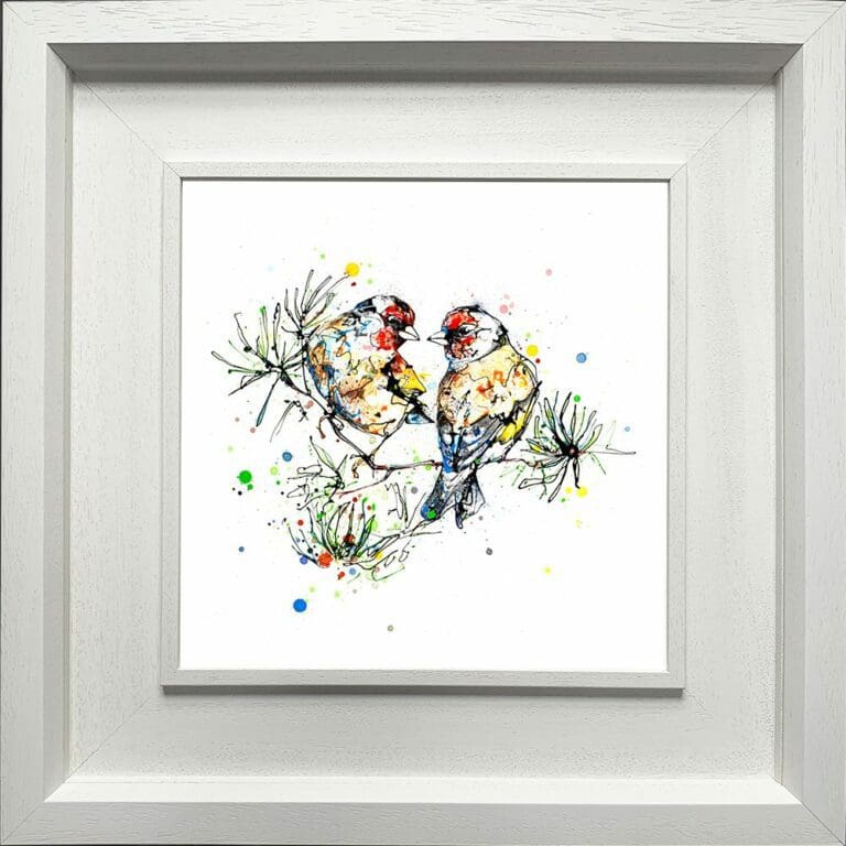 I Turn To You Goldfinch Giclee Paper Fine Art Print in Deluxe White Frame