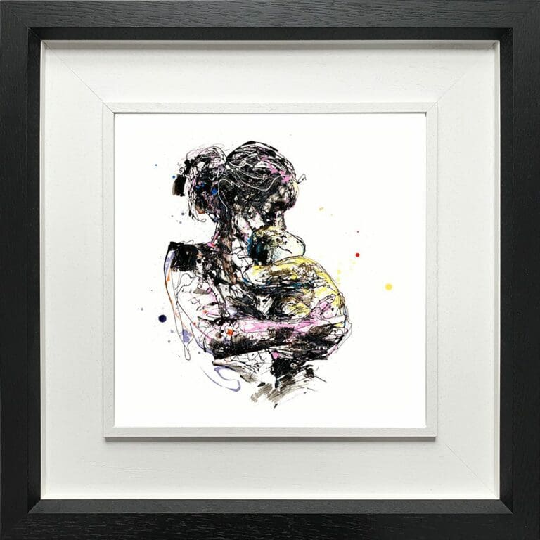 Mother and Child in Deluxe Black Frame