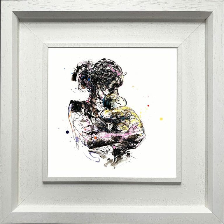 Mother and Child in Deluxe White Frame