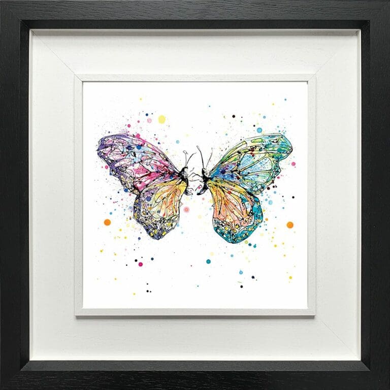 Destiny Butterflies Paper Giclee Fine Art Print in Deluxe Black Frame