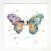 Destiny Butterfly Paper Giclee Fine Art Print in White Frame