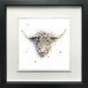 Harris Highland Cow Paper Fine Art Print Giclee in Deluxe Black Frame