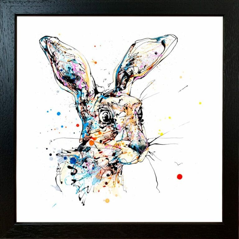 Hartley Paper Giclee Fine Art Print Hare shown in Black Frame