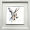 Hartley Hare Paper Giclee Fine Art Print in Deluxe White Frame