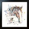 Hudson Farmyard Draft Horse Paper Giclee Fine Art Print shown in Black Frame