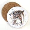 A coaster featuring a print of a horse named Hudson by Kathryn Callaghan