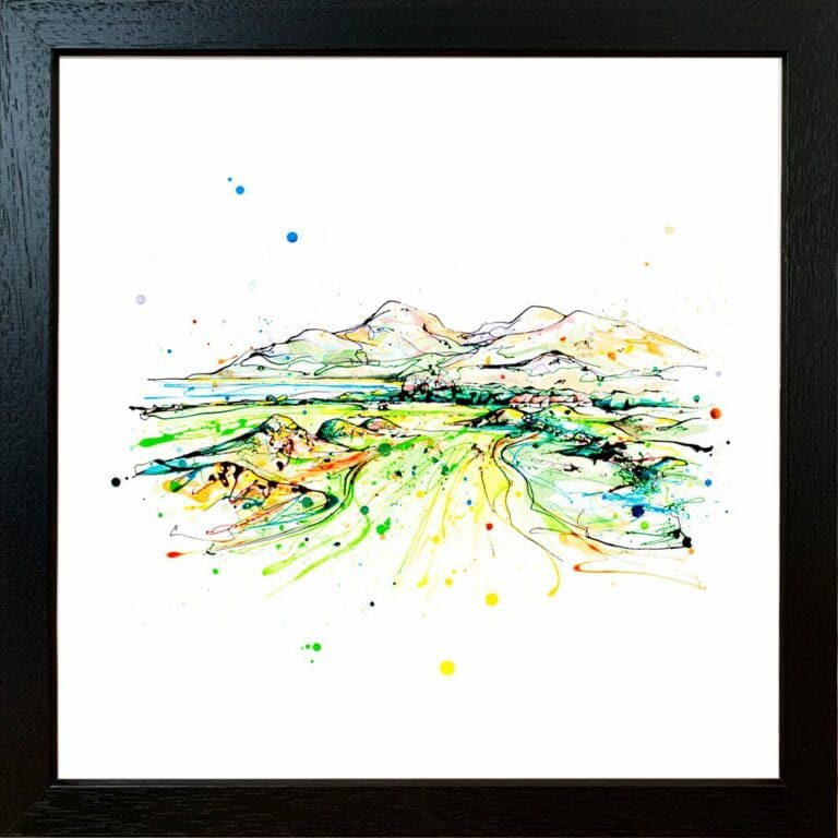 4th Hole Royal County Down Golf Course Northern Ireland Irish Open Paper Giclee Fine Art Print shown in Black Frame