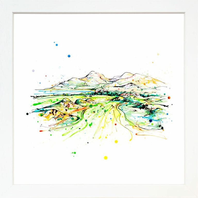 4th Hole Royal County Down Golf Course Northern Ireland Irish Open Paper Giclee Fine Art Print shown in White Frame