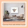 Angus Canvas Print in White Frame in situ