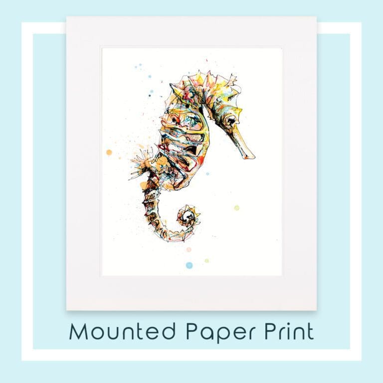 Bobbing Seahorse Paper Print Mounted