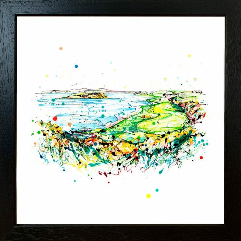 Coney Island Ardglass Golf Course Paper Giclee Fine Art Print shown in Black Frame