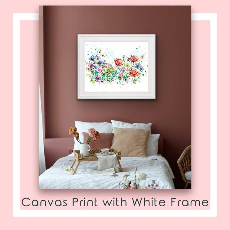 Enchanted Garden Canvas Print in White Frame in Situ