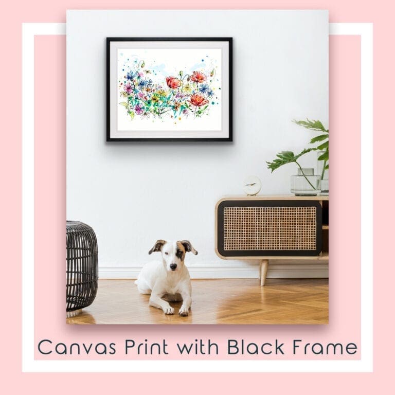 Enchanted Garden Canvas Print in White Frame in Situ