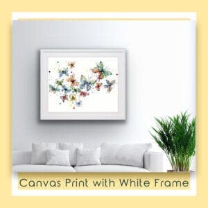 Freedom Butterflies in White Frame in Situ