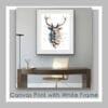 Majestic Stag Red Deer shown in White Frame in Situ