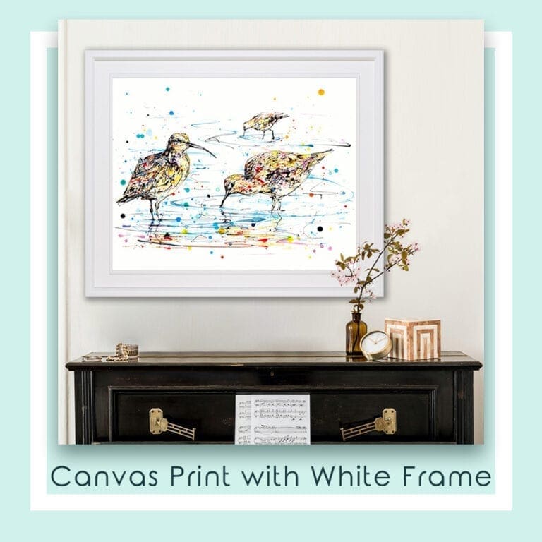 Reflections Canvas Print shown in White Frame in Situ