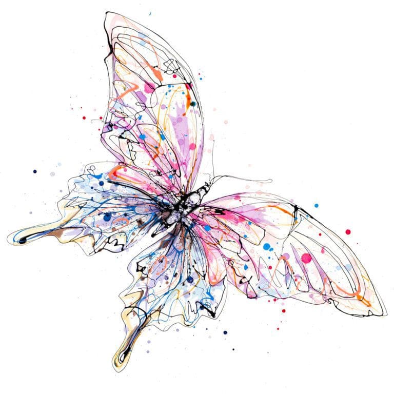 Flutterfly - Butterfly Print, 30x30cm with Framing Options