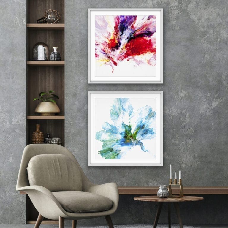 Passion and Hope Abstract Prints shown in Situ