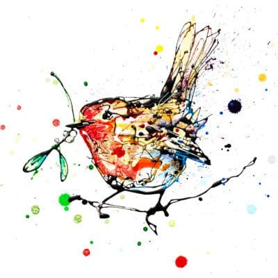 Mistletoe - Robin Print, 30x30cm with Framing Options