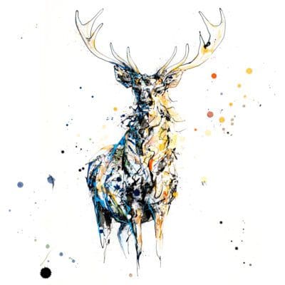 Nightfall - Stag Print, 30x30cm with Framing Options