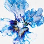 blue abstract floral print